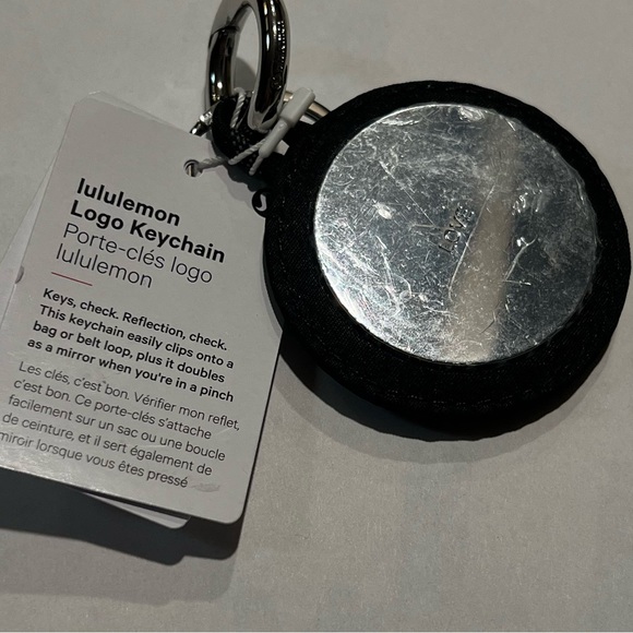 NEW🖤Lululemon Logo Bag Charm Silver Black Logo Keychain, 🎁 Stocking Stuffer - Picture 8 of 14